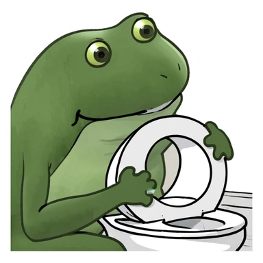 struggling on toilet  sticker