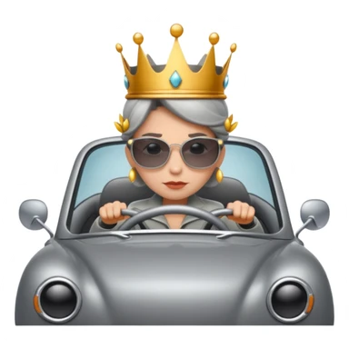 Ant queen driving a grey car sticker