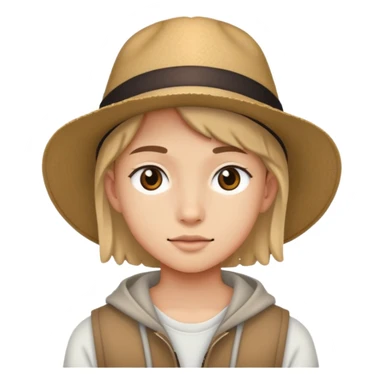 Teen wearing a hat sticker