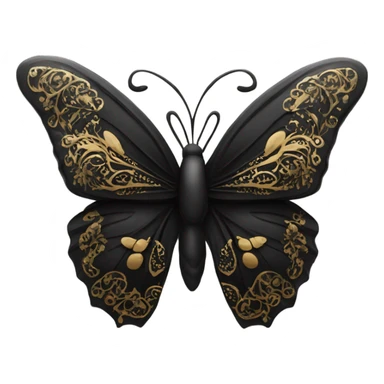 Black and gold butterfly sticker