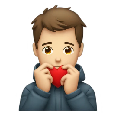 Homme triste coeur briser dans les mains sticker