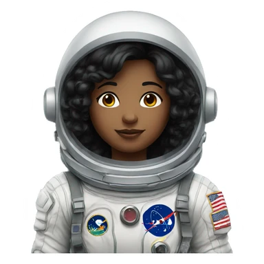 astronaut black haired girl sticker