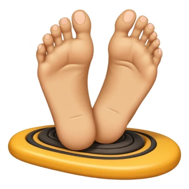 emoji of a human foot pressing on the ground, with two short curved pressure lines under the sole to show the weight and pressing effect, simple cartoon style sticker