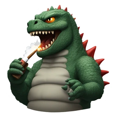 Angry Kaiju Godzilla smoking a big cigar sticker