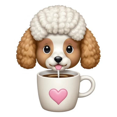 Poodle with coffee sticker