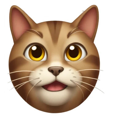 brown reed cat with stupid face  sticker