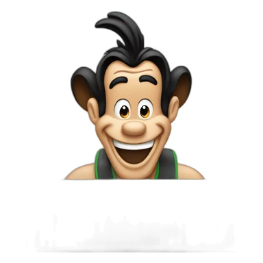 disney Goofy behind a laptop sticker