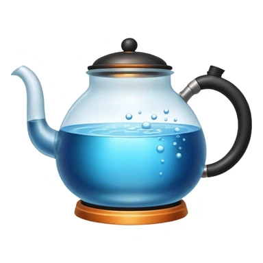  a small pot or kettle filled with water placed on fire, the water is boiling intensely with visible steam and bubbles rising, bright lighting, clean white background sticker