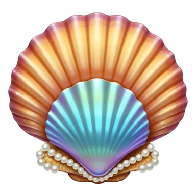 sea shell with pearls sticker