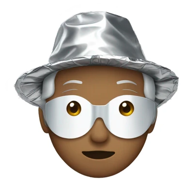 Person wearing a tin foil hat sticker