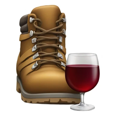 Hiking boot with a glass of wine sticker