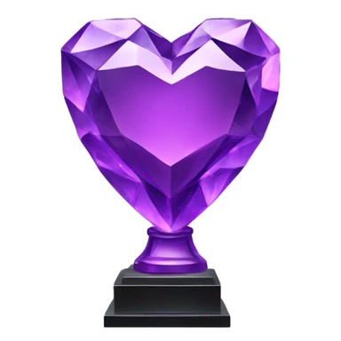 Purple crystal heart trophy sticker