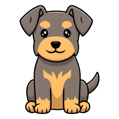 brown schnauzer dog sitting sticker