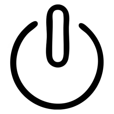 power button symbol with circle inside oval, like iPhone power icon sticker
