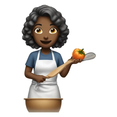Girl cooking sticker