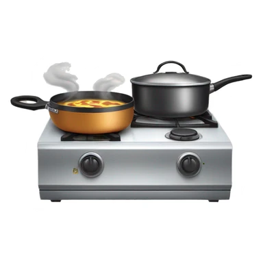 Saucepan on a cooking stove with four electric cooking rings. The pan fits onto one of the rings and has a little steam, but no fire sticker