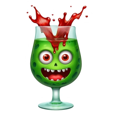 monsterblut glas mit gesicht sticker