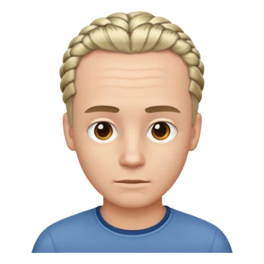 A white ton skin man with short braided hair sticker