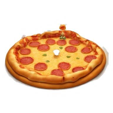 Tiny pizza people worshipping a giant pizza god sticker