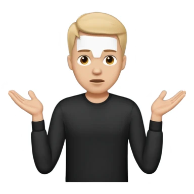 cool confused men person shrug pose sticker