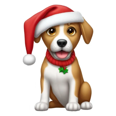 Perro con gorro de navidad  sticker