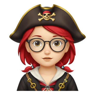 kid girl with pirate costume wearing glasses sticker