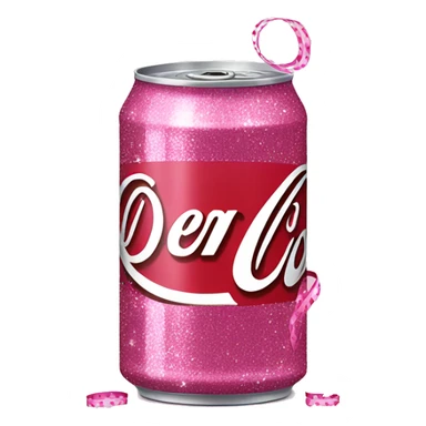Pink can of Diet Coke with glitter and ribbon  sticker