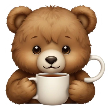 Cute teddy bear drinking hot tea sticker