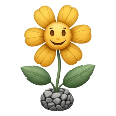 a flower made of smiling rocks sticker