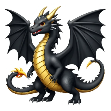 Dragón negro con alas  sticker