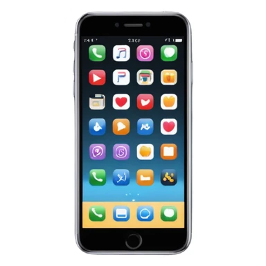 smartphone black with icons on screen in landscape sticker