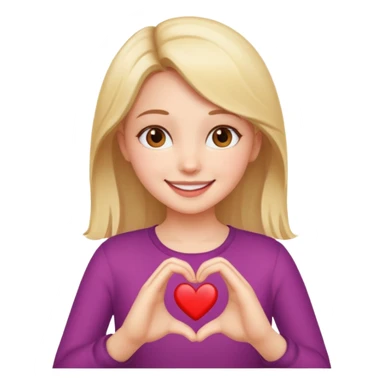 Heart hand girl  sticker