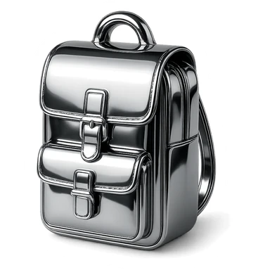 Minimal flat icon of a structured brown leather business backpack sticker