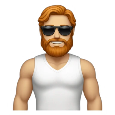 Dark-Bearded-white-man with sunglasses and long ginger hair girlfriend sticker