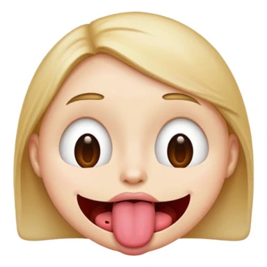 make a face emoji that's cross eyed/ has strabismus and tounge out sticker