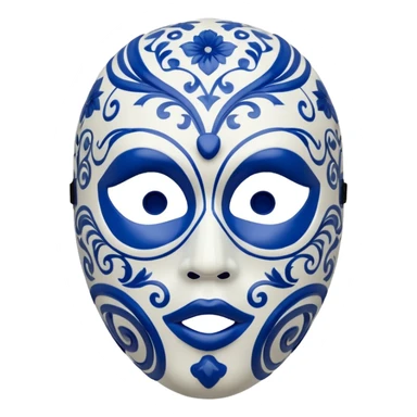 full face mask blue and white  sticker