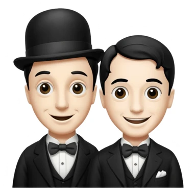 crea una imagen en la que aparezcan charles chaplin y buster keaton juntos sticker