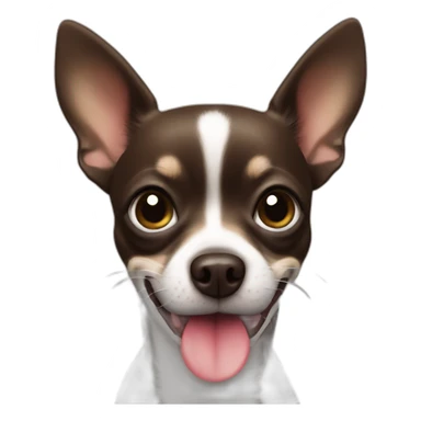 Dark Brown chihuahua licking sticker