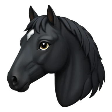 Black horse head with kind eyes, all black sticker