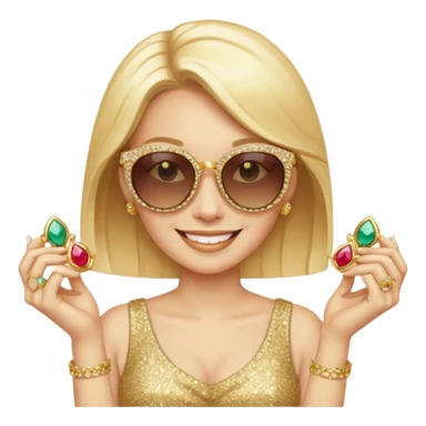 Cat wearing sunglasses smiling superstitious woman squeezing her family jewels sticker