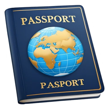 pasaporte cerrado, con un globo del mundo en el centro sticker