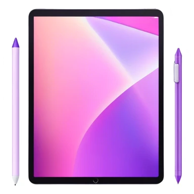 ￼Pink and purple iridescent iPad with Apple Pencil  sticker