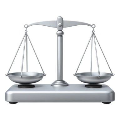 A minimal schematic drawing of a balance scale.  sticker