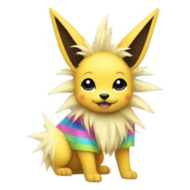 Jolteon with colorful stripes sticker