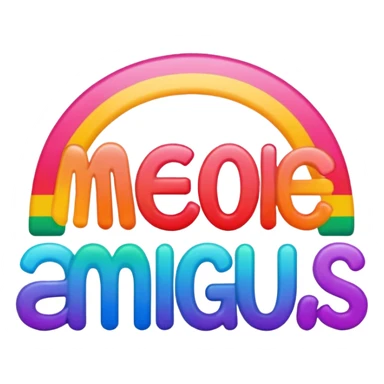 “Mejores amigas” text in colorful colors sticker