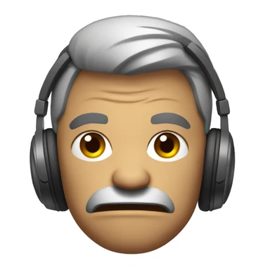 angry man in headphones  sticker