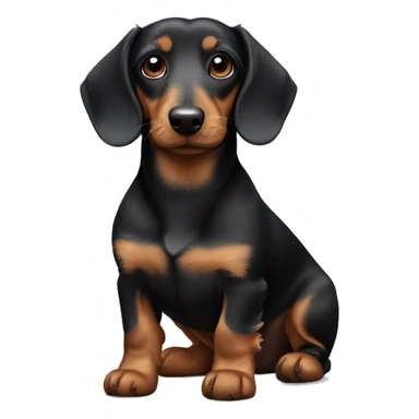A wirehaired daschund with black hair sticker