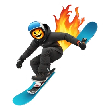 Snowboarder on fire and laughing sticker