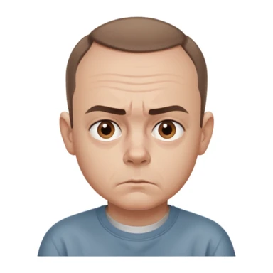 Carl from Sling Blade, serious expression, recognizable features, neutral background sticker