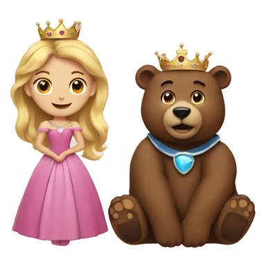 Bear and princess  sticker
